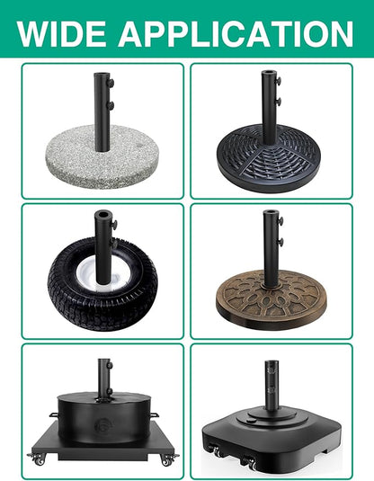QZER Umbrella Pole Mount Stand Tube, Universal Umbrella Stainless Steel Tube Base Replacement Parts,Heavy Duty Umbrella Base Stake Holder,Umbrella Base Holder Tube Bracket for Garden Backyard Balcony