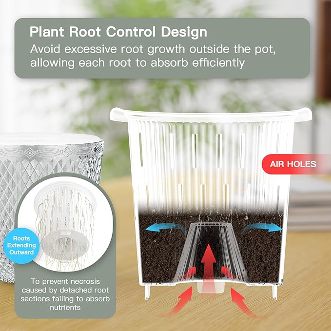 QCQHDU Self Watering Hanging Pots, 2 Pack 7.2 Inch Hanging Planters for Plants Indoor, Outdoor Flower Pots with Drainage Holes and 3 Hooks Chains for Garden Home (Clear)