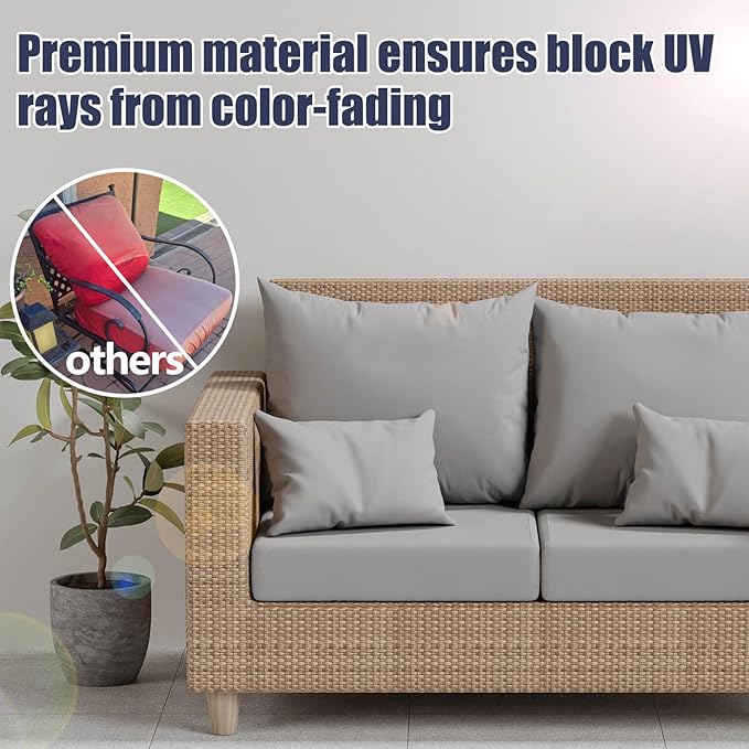 Cushion Covers, 8 Pack, Stretch Fit Air-Grey Patio Slipcovers