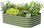 Vego garden Raised Garden Bed Kits, 17" Tall 6 in 1 Modular Metal Raised Planter Bed for Vegetables Flowers Patio Ground Planter Box-Olive Green
