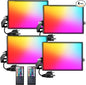 Onforu LED Flood Light Outdoor 1000W Equivalent, 150W Color Changing RGBW Floodlight with Remote, Stage Lights Uplights for Events, IP66 Uplighting Spotlight Floor Strobe Light for Christmas 4 Pack