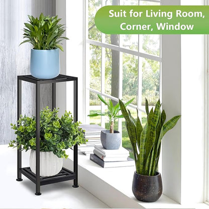 Plant Stand Indoor Outdoor Heavy Duty Wrought Iron Pedestal Stands Metal Plant Stand Decorative Flower Stand for Patio Garden Deck Living Room