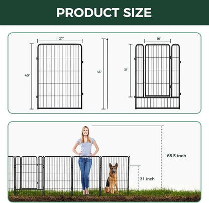 FXW Garden Fence Outdoor for The Yard – 40in x 13.6ft Heavy Duty Metal Animal - Image 5