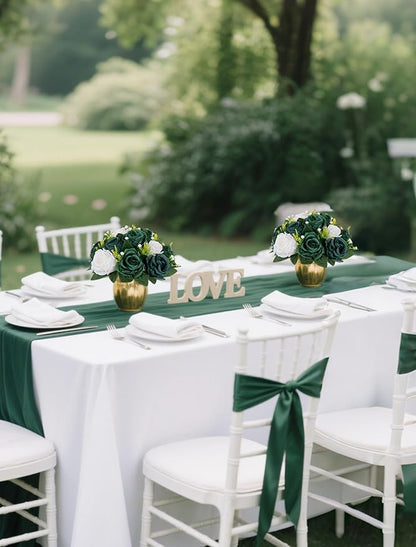 Artificial Flower Balls, Silk Rose Centerpieces in Green and Ivory