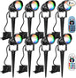Halloween Christmas Spotlight Outdoor Color Changing Landscape Spotlights,12W RGBW LED Outdoor Spot Lights for Yard Garden Decor,Waterproof 110V Plug in Landscape Lighting with Remote,8 Packs