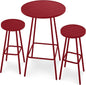 Best Choice Products 3-Piece Patio Dining Set, Bar Height, Outdoor Bistro Set, Outdoor Round Bar Table w/ 2 Bar Stools, Steel - Red