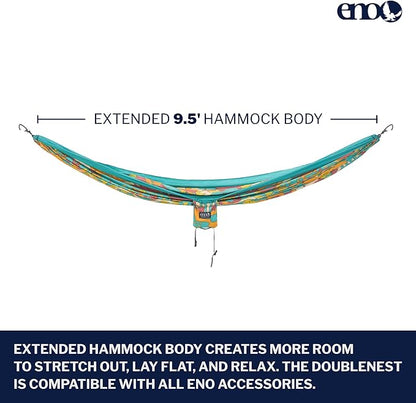 ENO, Eagles Nest Outfitters DoubleNest Lightweight Camping Hammock, 1 to 2 Person, Special Edition Colors, ATC