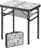 Outdoor Side Table, Portable 3 Adjustable Height Small Outdoor Folding Table, Aluminum Foldable Patio Side Tables for Outside Indoor, Plant Stand Coffee End Table for Pool, Porch,Garden, Balcony