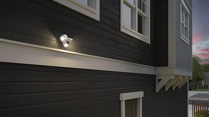 Lithonia Lighting HomeGuard 3-Light LED Outdoor Flood Lights, Outdoor LED Lights, Dusk to Dawn Sensor, Adjustable Lumens, Selectable Color, Round Heads, Dark Bronze (HGX LED 3RH ALO SWW2 120 PE DDB)