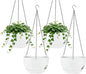Set of 4-8 Inch Self Watering Hanging Planters for Indoor Outdoor，Hanging Plant Pots with Drainage & Removable Tray, Hanging Pots Holder for Ivy, Pothos, Ferns, Balcony & Patio, White