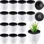 Eccliy 14 Pieces 5 Inch Indoor Plant Pots Self Watering Planters with Drainage Holes Plastic Flower Pots with Water Indicator White Violet Pots for Indoor Outdoor Garden Home Office Decor