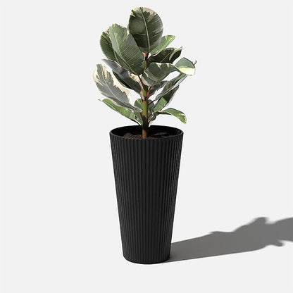 Veradek Demi Series Tall Planter for Porch, Patio, Backyard | Durable Plastic-Concrete Material | Modern Décor for Tall Plants, Grasses