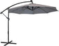 Sunnydaze 10' Solar Offset Patio Umbrella - Solar Cantilever Umbrella Outdoor with LED Lights - Polyester Shade, Air Vent, & Cross Base