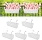 Railing Planters Outdoor Balcony 16 Inch Deck Over The Railing Planter Boxes Hanging Planters for Fence Flower 5 Pcs (White)