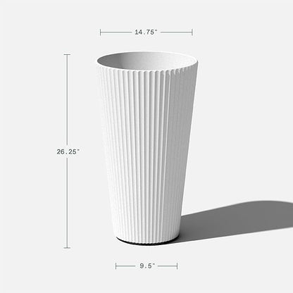 Veradek Demi Series Tall Planter for Porch, Patio, Backyard | Durable Plastic-Concrete Material | Modern Décor for Tall Plants, Grasses