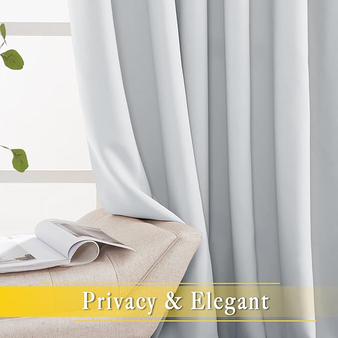 NICETOWN Patio Door Curtain Vertical Blinds, Reduce Sunlight Grommet Top Room Divider Curtain Panel Screen Partitions for Furniture Protecting (Greyish White, 80 inches Wide x 84 inches Long)