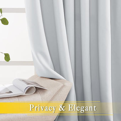 NICETOWN Patio Door Curtain Vertical Blinds, Grommet Top Room Divider Curtain Panel Thermal Insulated for Bedroom/Living Room (Greyish White, W80 by L108, 1 Panel)