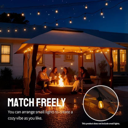 CROWN SHADES 11X11 Outdoor Pop Up Gazebo Base 10X10 Patio Gazebos Patented Center Lock Quick Setup Newly Designed Storage Bag Instant Canopy Tent with Mosquito Nettings (11x11, Gray)