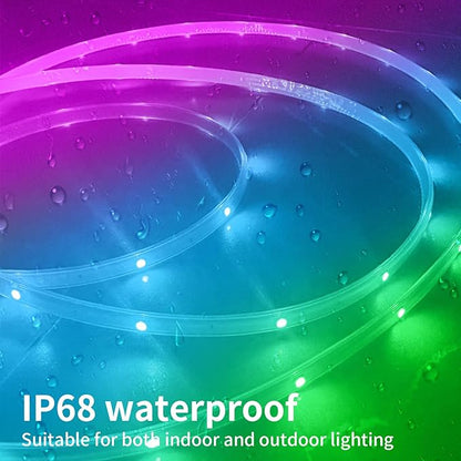 KSIPZE 50ft Outdoor led Strip Lights Waterproof IP68, RGB Outdoor led Lights with Button & Bluetooth App Control, Music Sync, Timer, Exterior Led Rope Lights for Decor Balcony, Roof, Garden, Pool