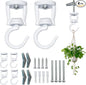 ONIKK Ceiling Hooks for Hanging Plants (4 PCS White), Heavy Duty Metal Plant Hooks, Screw in Hooks for Hanging Birdfeeders, Lamps, Planters, Indoor Outdoor Wall Baskets Hooks up to 33 lbs