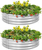 Land Guard Galvanized Raised Garden Bed 2Pcs, Planter Raised Garden Beds Outdoor, Round Clearance Raised Garden Beds for Gardening Vegetables 4x4x1ft……
