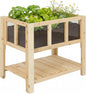 Raised Garden Bed with Transparent Acrylic Side Panels, Elevated Wooden Planter Box with Shelf for Vegetables, Herbs & Flowers,Outdoor Raised Garden Planter for Patio, Balcony & Backyard