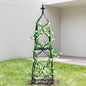Obelisk Trellis for Garden - 38.3" x 10.03" Durable Metal Climbing Support for Roses, Vines & Flowers | Elegant Black Design with Decorative Top & Hollow Sides