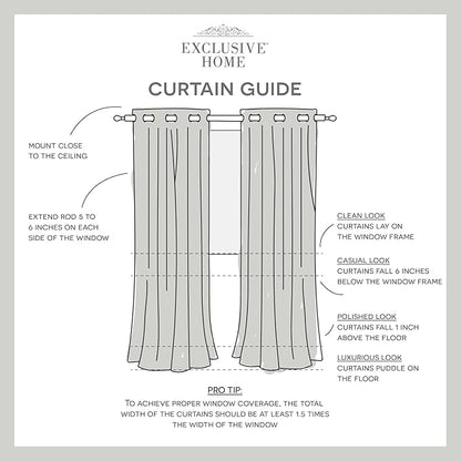 Exclusive Home Cabana Solid Indoor/Outdoor Light Filtering Hook-and-Loop Tab Top Curtain Panel Pair, Polyester, 96" L x 54" W, Teal