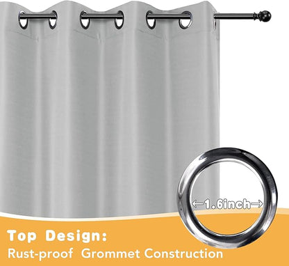 HolidayIdeas Outdoor Curtains for Patio Waterproof, 4 Panels - 54 x 120 Inch - Privacy Protection & Light Filtering Curtains Silver Grommet Outside Curtains for Porch, Gazebo, Pergola, Backyard