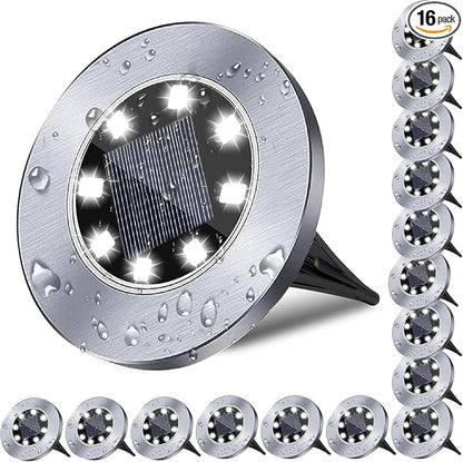 Solar Ground Light, Waterproof Solar Garden Lights, Upgraded Outdoor Garden Waterproof Bright in-Ground Light, Landscape Lights for Pathway,Yard,Deck,Lawn,Patio,Walkway