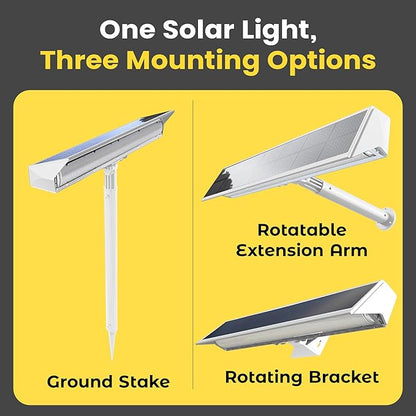 Brighticonic Solar Sign Lights Outdoor White – LED Solar Sign Light for House Numbers & Real Estate Signs – 13" Cool White Floodlight, IP65 Waterproof, Dusk to Dawn Solar Mailbox Light