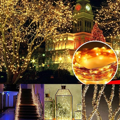 Joomer Solar Fairy Lights, 2-Pack Total 80FT 240LED Solar String Lights Outdoor Waterproof 8 Lighting Modes for Patio Fence Party Garden Yard Home Holiday Tree Outdoor Decoration (Warm White)