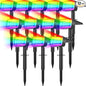 Solar Color Changing Spot Lights Outdoor Waterproof IP65, [12 Pack/32 LED/7 Modes] 2-in-1 Landscape Spotlights, Auto On/Off High Lumens Spot Lights for Outside Yard Garden Pathway Walkway