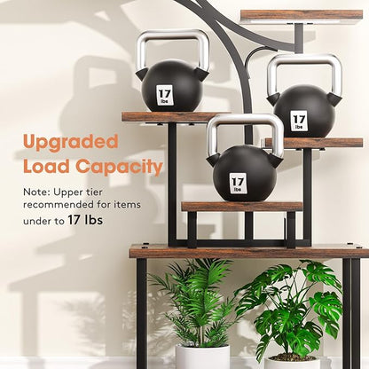 Plant Stand Indoor with Grow Light, 8 Tiered 66" Tall Plant Shelf, Corner Large Plant Stand for Indoor Plants Multiple, Metal S-Shaped Plant Flower Holder, for Living Room, Patio, Balcony
