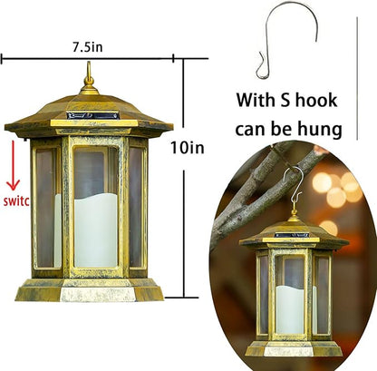 Solar Lantern Outdoor, Outdoor Hanging Candle Lanterns LED Lights - PVC Waterproof Solar Lights Decorative Lantern Lights for Table,Outdoor,Party…