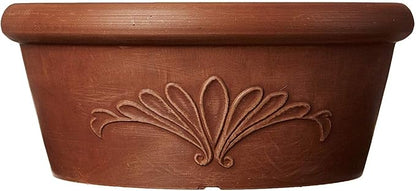 PSW Pot Collection TA30TC 12-inch Plastic/Stone/Wood Composite Bulb Pan Planter – No Drainage Hole (Drillable), Shallow Indoor/Outer Pot for Succulents, Bonsai, Fairy Gardens, Herbs, Terra Cotta Color