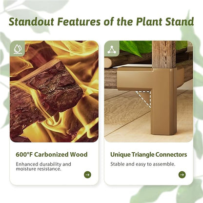 22 Tiers Plant Shelf for Plants Large Indoor Plant Stand Plant Rack Extra Large Wood Plant Stands for Hanging Plant Holder for Patio Balcony Garden