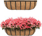 hehimhis 2 Pack 24 Inch Window Planter Box with Adjustable Bracket and Coco Liner for Porch, Balcony Planters Railing Hanging,Fence, Patio Hanging Planters for Garden Outdoor