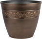 Classic Home and Garden Corinthian Resin Planter Pot - Outdoor & Indoor Plant Pot - Round Planter for Plants & Flowers (16" Oil Rubbed Bronze, Pack of 1)