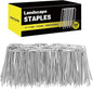 HongWay 500 Pack 4 Inch Landscape Staples, Garden Staples 12 Gauge Galvanized Ground Stakes Lawn Yard Staples SOD U-Shaped Pins for Gardening Irrigation Tubing Landscaping Fabric