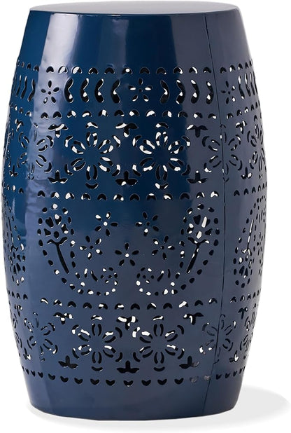 Christopher Knight Home Ruby Outdoor 12" Iron Side Table, Dark Blue