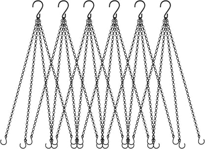 garini 6 Pack, 23 Inch Hanging Baskets Chain,Black Hanging Chains with Hooks Flower Pot Chain Replacement Plant Hangers for Planters, Bird Feeders and Lanterns