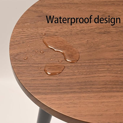 Indoor Plant Stand,Wood Mid Century Plant Table in Walnut Finish,Tall Plant Stand for Flower Pot,Modern Round Small Side End Table with Raised Design (Walnut (no Raised), 12"x10.8" 3 Pack)