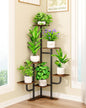 Corner Plant Stand Indoor - 6 Tiered Indoor Plant Stand Square Metal Plant Shelf, Plant Organizer for Living Room, Graden, Balcony, Home Decor (Brown)