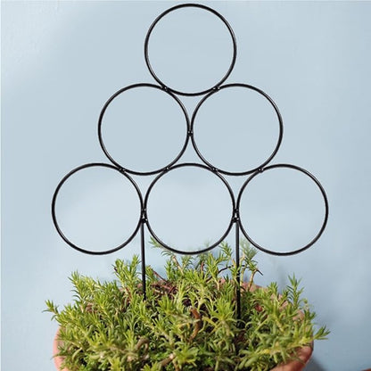 Garden Plant Trellis for Indoor Plants, Stackable Metal Trellis Supports for Climbing Plants or Houseplants, 3 Pack, Black,11.8"(W) x 15.4"(H)