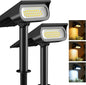 Solar Light Outdoor Waterproof IP65, 56 LED 3 Color Modes Solar Spot Lights Outdoor, Solar Powered Garden Lights for Outside Landscape Pathway Yard House Patio Garage Driveway Tree, 2Pack