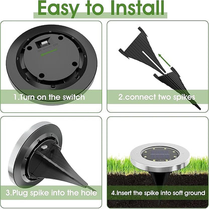 INCX 4.6 inch Solar Lights for Outside, 4 Pack Solar Light Outdoor Waterproof, Garden Lights Landscape Lighting for Lawn Yard Deck Driveway Walkway White