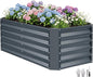 ZORMY 4×2×1.4ft Galvanized Raised Garden Bed Kit, Metal Planter Boxes Outdoor, High Raised Beds for Vegetables, Fruits, and Flowers - IronGrey