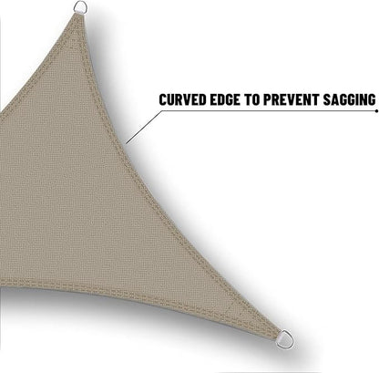 SUNNY GUARD Waterproof Sun Shade Sail 10' x 10' x 14' Taupe Triangle UV Block Sunshade for Backyard Yard Deck Patio Garden Outdoor Activities and Facility(We Make Custom Size)