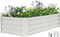Galvanized Raised Garden Bed - 4x2x1ft Metal Garden Planter Box Outdoor | Steel Raised Bed Kit with Bracing Rods, Gloves for Gardening Vegetables Fruits and Flowers (White)